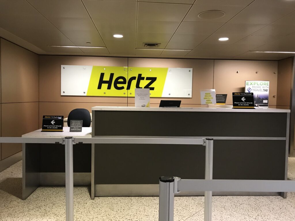 Hertz corporation airport counter Dallas Love Field airport DAL