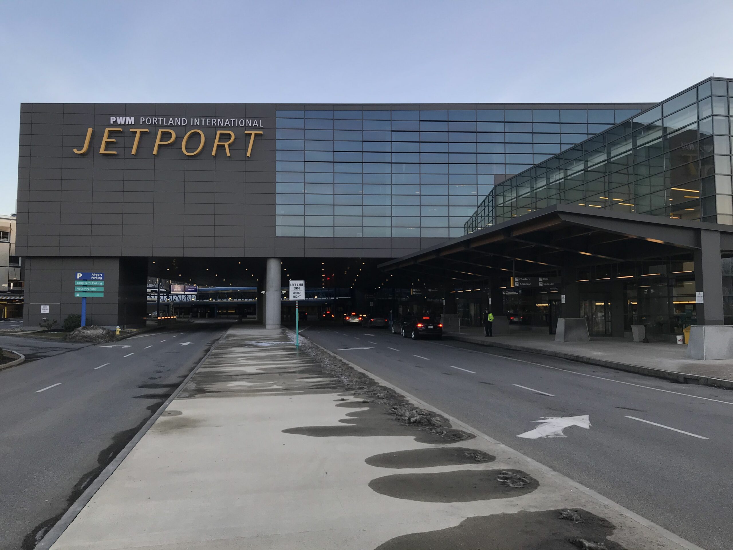 front of jetport airport glass widows and entrance