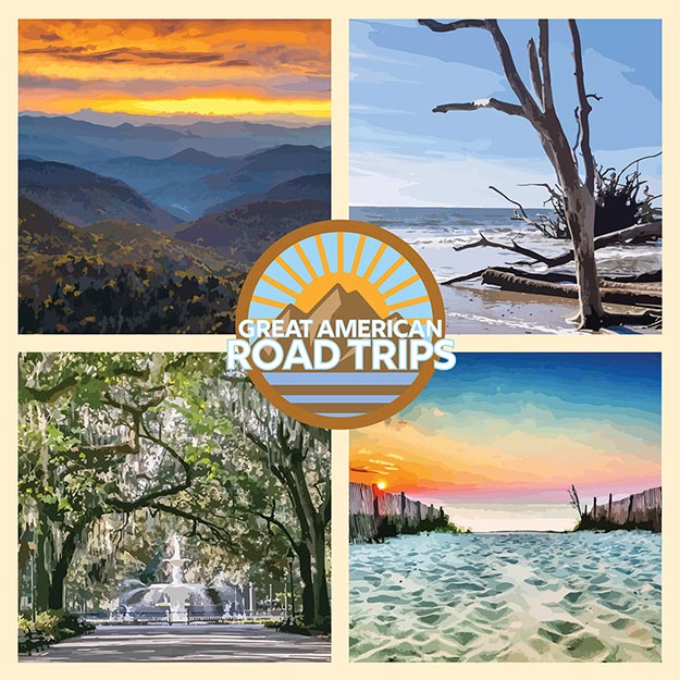 Four images of Charleston South Carolina Road Trip Ideas
