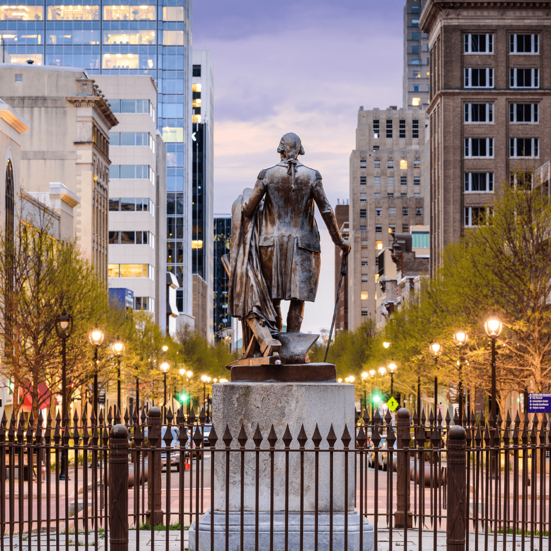 Statue of George Washington at the State Capitol building