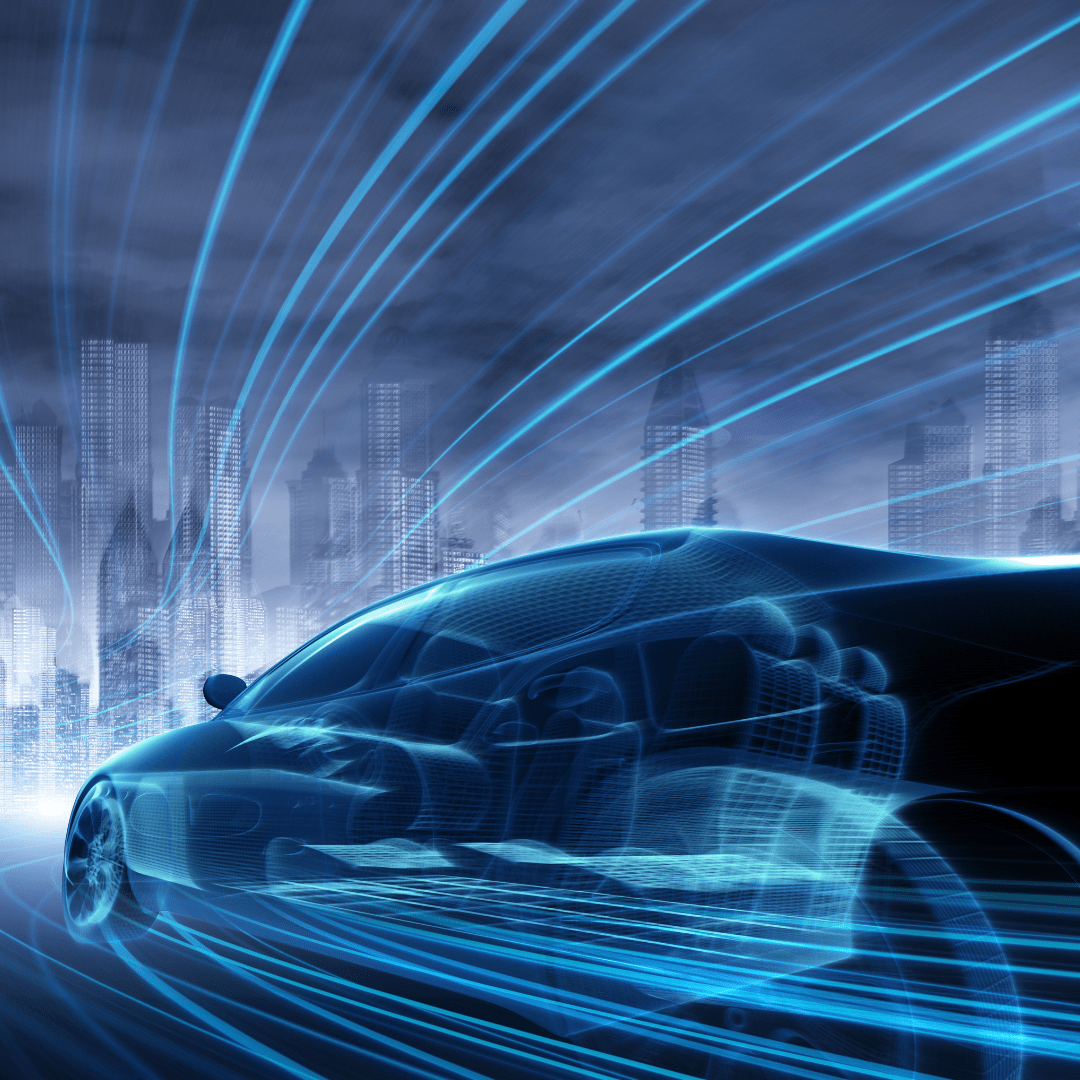 a futuristic car animation representing future automotive technology
