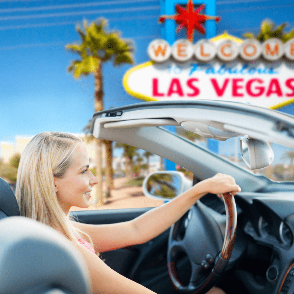 image of a person driving a car in Las Vegas
