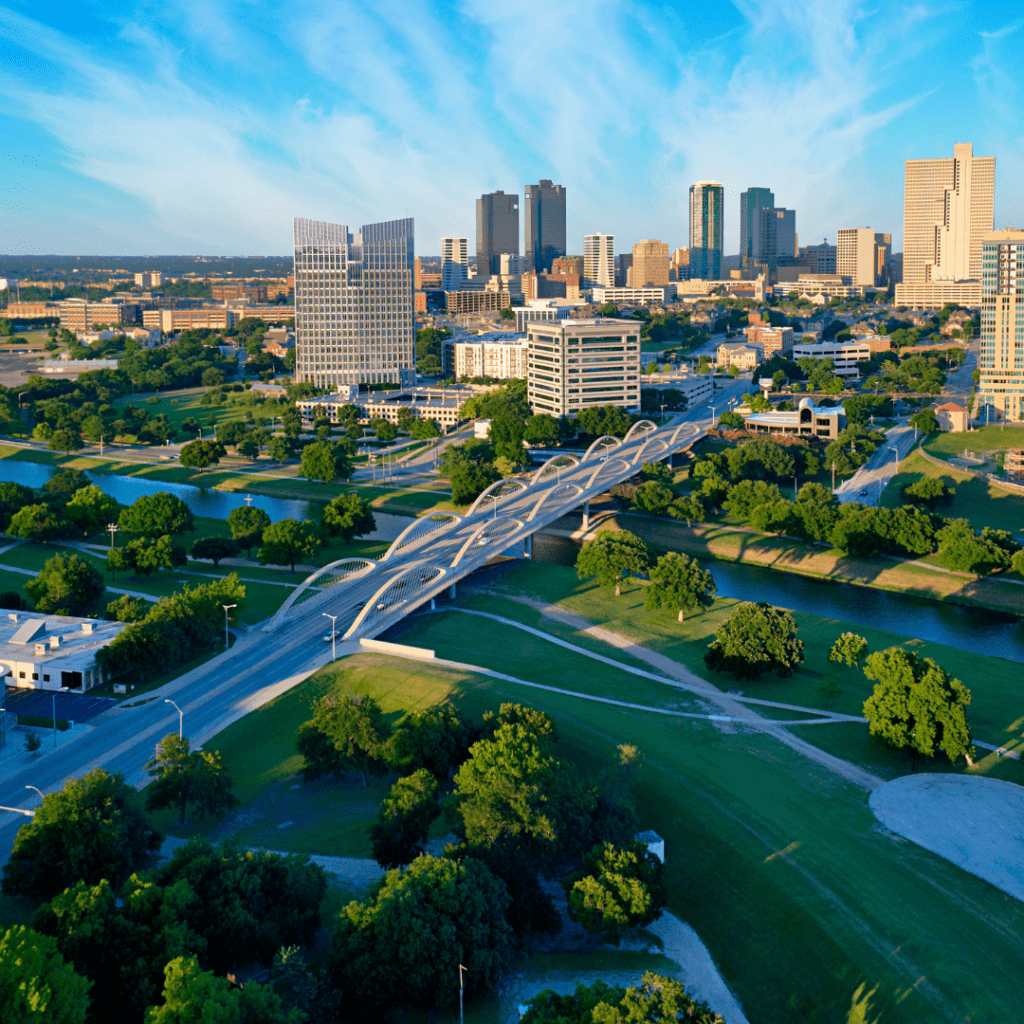 Aerial view of Downtown Fort Worth