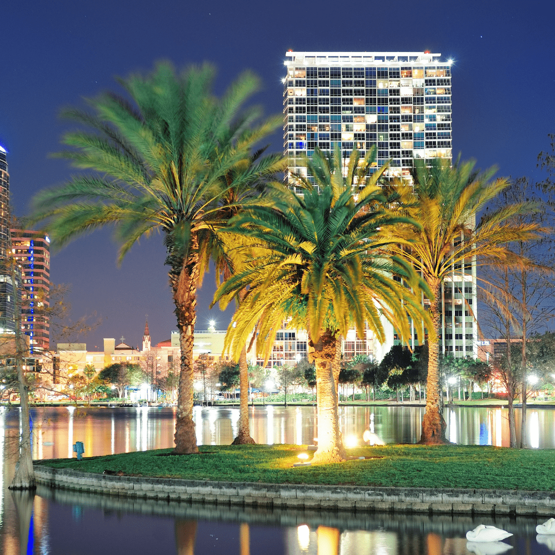 Orlando Florida skyline at night