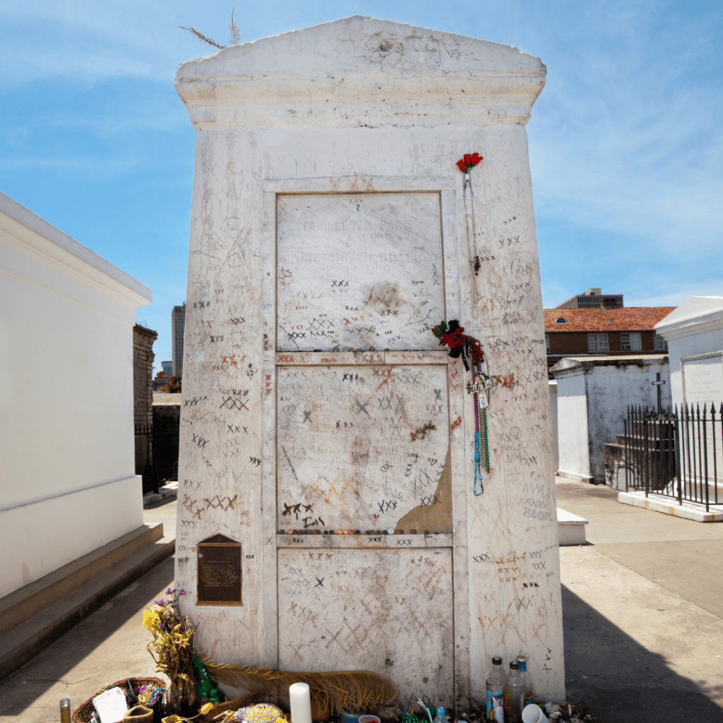 Tomb of Marie Laveau in New Orleans representing a great Halloween Road Trip