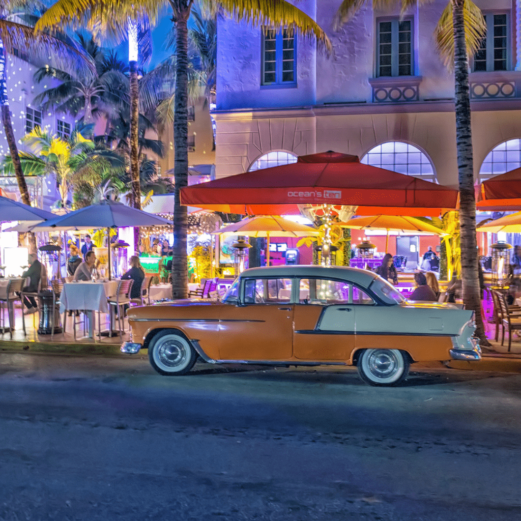 a car on the Streets of Miami Beach