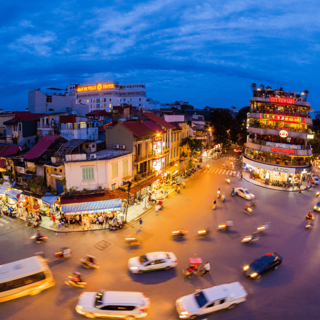 traffic in vietnam representing renting a car abroad